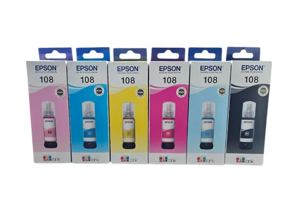 סט 6 בקבוקי דיו 108 EcoTank Light Cyan bottle